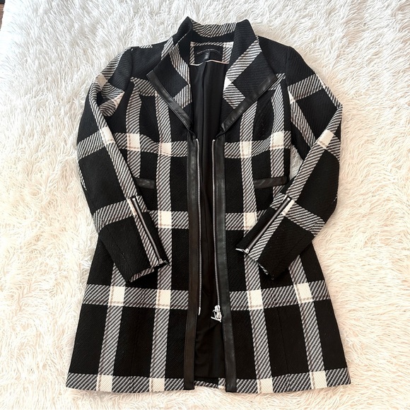 White House Black Market Plaid Moto Coat – Size XS - Picture 8 of 16
